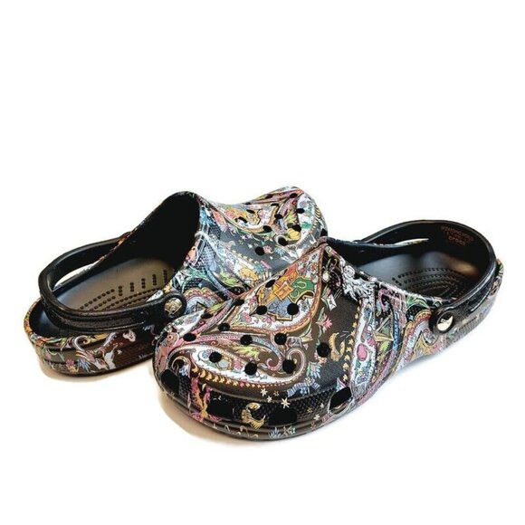 CROCS Classic Harry Potter Vera Bradley Clog Sandals Mens Size 13 Black Multi - Picture 11 of 11
